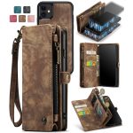 CaseMe 008 magnetic detachable wallet case for iPhone 11 in brown