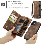 CaseMe 008 magnetic detachable wallet case for iPhone 11 in brown