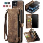 CaseMe 008 magnetic detachable wallet case for iPhone 12 and iPhone 12 Mini in brown