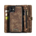 CaseMe 008 magnetic detachable wallet case for iPhone 12 and iPhone 12 Mini in brown