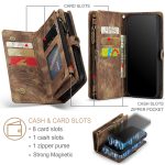 CaseMe 008 magnetic detachable wallet case for iPhone 12 and iPhone 12 Mini in brown