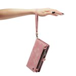 CaseMe 008 magnetic detachable wallet case for iPhone 12 and iPhone 12 Mini in pink