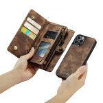 CaseMe 008 magnetic detachable wallet case for iPhone 12 Pro and iPhone 12 Pro Max in brown