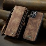 CaseMe 008 magnetic detachable wallet case for iPhone 12 Pro and iPhone 12 Pro Max in brown
