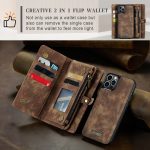 CaseMe 008 magnetic detachable wallet case for iPhone 12 Pro and iPhone 12 Pro Max in brown