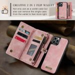 CaseMe 008 magnetic detachable wallet case for iPhone 12 Pro and iPhone 12 Pro Max in pink