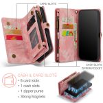 CaseMe 008 magnetic detachable wallet case for iPhone 6 Plus, iPhone 7 Plus and more in pink